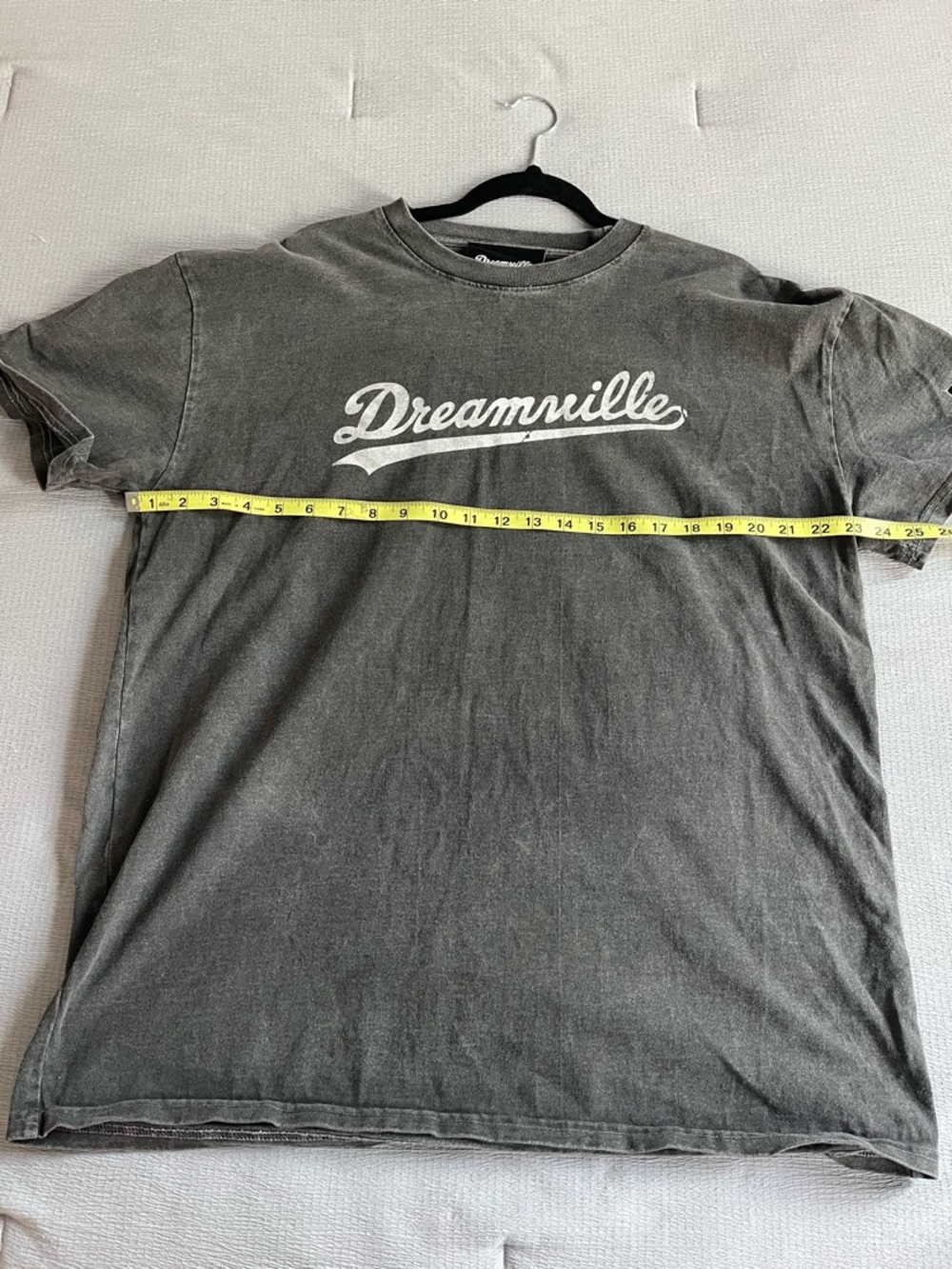 Dreamville Unisex Oversized Faded Grey Distressed Concert Tee (Small) - Picture 4 of 5